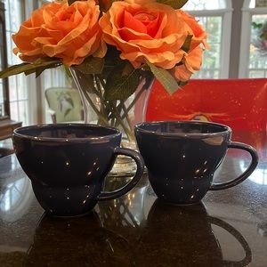 CRATE & BARREL Camilla Engdahl NAVY BLUE Coffee Tea Mugs Cups - Set of 2